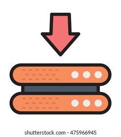 Server Downloading Vector Icon