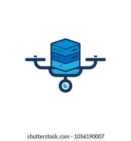 Server Drone Logo Icon Design