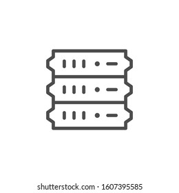 Server equipment line outline icon
