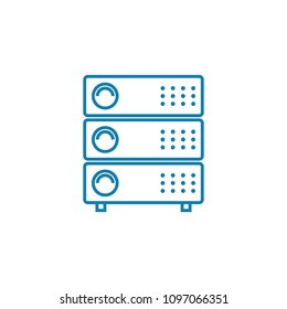 Server equipment linear icon concept. Server equipment line vector sign, symbol, illustration.
