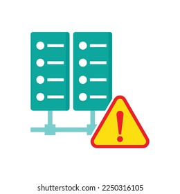 Server error icon design, hosting error colorful pictogram isolated on white. vector illustration