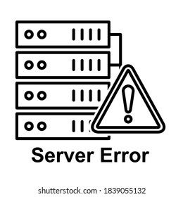 Server error icon in modern outline style design. Vector illustration isolated on white background.
