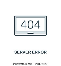 Server Error icon. Thin outline style design from web hosting icons collection. Creative Server Error icon for web design, apps, software, print usage.