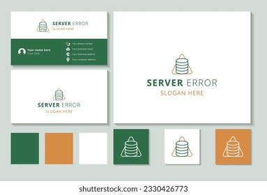 Server error logo design with editable slogan. Branding book and business card template.