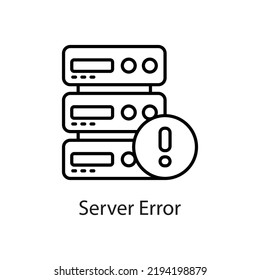 Server Error vector Outline Icon Design illustration on White background. EPS 10 File 