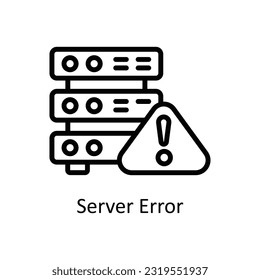Server Error  Vector  outline Icon Design illustration. Network and communication Symbol on White background EPS 10 File

