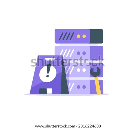 Server error,hardware and software maintenance, tech support. 404 page error scene