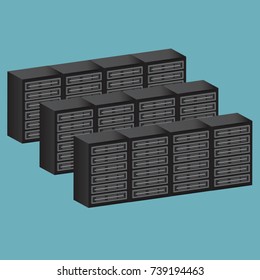Server Farm Data Center hosting storage isolated vector
