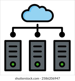 Server Farm Icon Element For Design