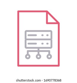 server file vector color line icon 