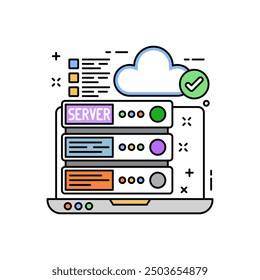 Server Fill Color Icon, Vector illustration