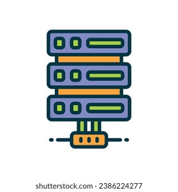 server filled color icon. vector icon for your website, mobile, presentation, and logo design.