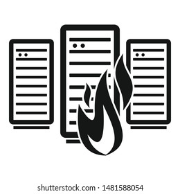 Server firewall icon. Simple illustration of server firewall vector icon for web design isolated on white background