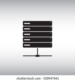 Server flat vector icon. Isolated server vector icon. Data center symbol. Database vector sign.