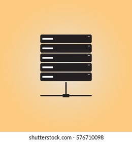 Server flat vector icon. Isolated server vector sign. Data center symbol. Database vector illustration.