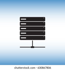 Server flat vector icon. Isolated server vector sign. Data center vector image.