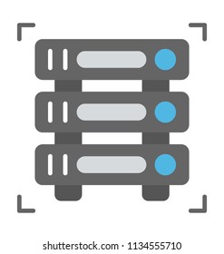 
Server with focus symbol over it symbolising server performance monitoring 

