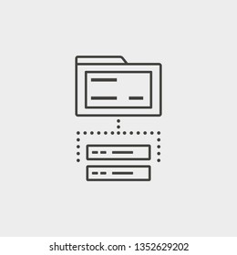 Server, folder, database, outline, icon. Web Development Vector Icon. Element of simple symbol for websites, web design, mobile app, infographics. Line symbol for website design