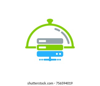 Server Food Icon Logo Design Element