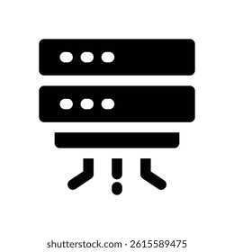server glyph icon. Strong and solid vector icon for websites, mobile interfaces, presentations, and visual branding. High quality and easy to edit.