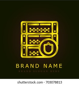 Server golden metallic logo