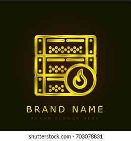 Server golden metallic logo