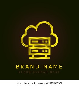 Server golden metallic logo