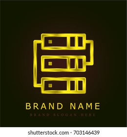 Server golden metallic logo