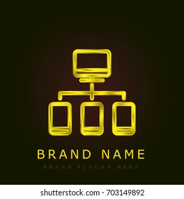 Server golden metallic logo