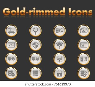 server gold-rimmed icons for your creative ideas