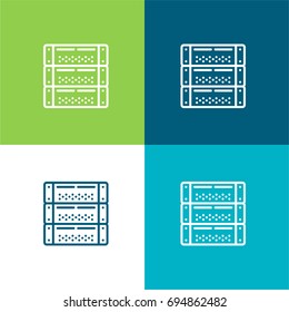 Server green and blue material color minimal icon or logo design