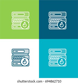 Server green and blue material color minimal icon or logo design