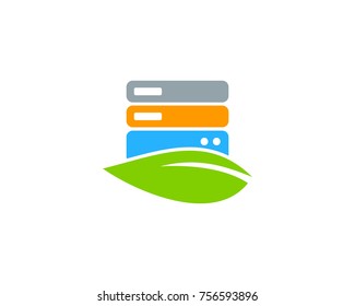 Server Green Icon Logo Design Element