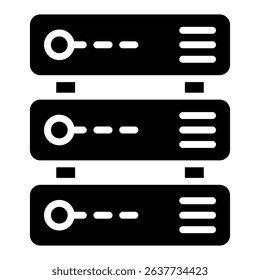 Server gylph icon. Simple vector icon design in gylph style. Editable vector format