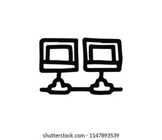 server hand drawn icon , designed for web and app