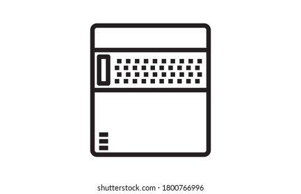 Icono del disco duro del servidor. Icono de disco duro de servidor de esquema para diseño web aislado en fondo blanco