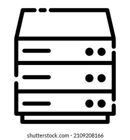 Server Hosting cloud computing network icon illustration black and white 