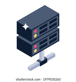 Server hosting concept icon, isometric vector style 