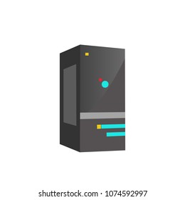 server hosting. data center. server rack. 
 network telecommunication server. web hosting vector illustration
