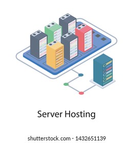 
Server hosting icon isolated on white background 
