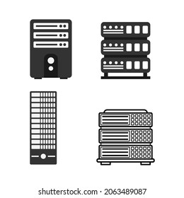 Server hosting icon set design template vector isolated illustration