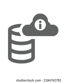 Server, Hosting information icon. Gray vector graphics.