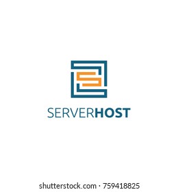 Server Hosting Logo. S letter logo