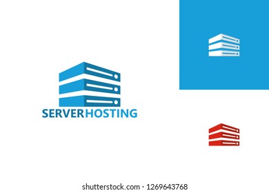 Server Hosting Logo Template Design Vector, Emblem, Design Concept, Creative Symbol, Icon