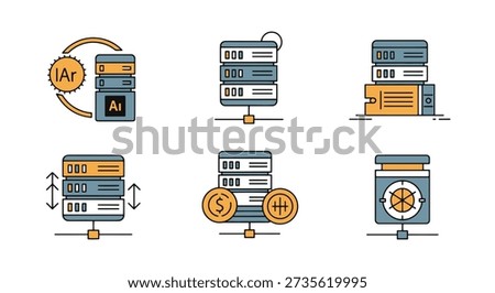 Server Hosting luxury color outline design