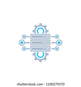 server, hosting, network configuration vector icon