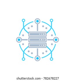 server, hosting, network vector icon