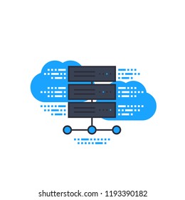 server, hosting services, cloud system icon