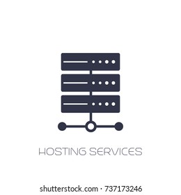 server, hosting services icon on white