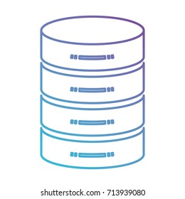 server hosting storage icon in color gradient silhouette from purple to blue vector illustration